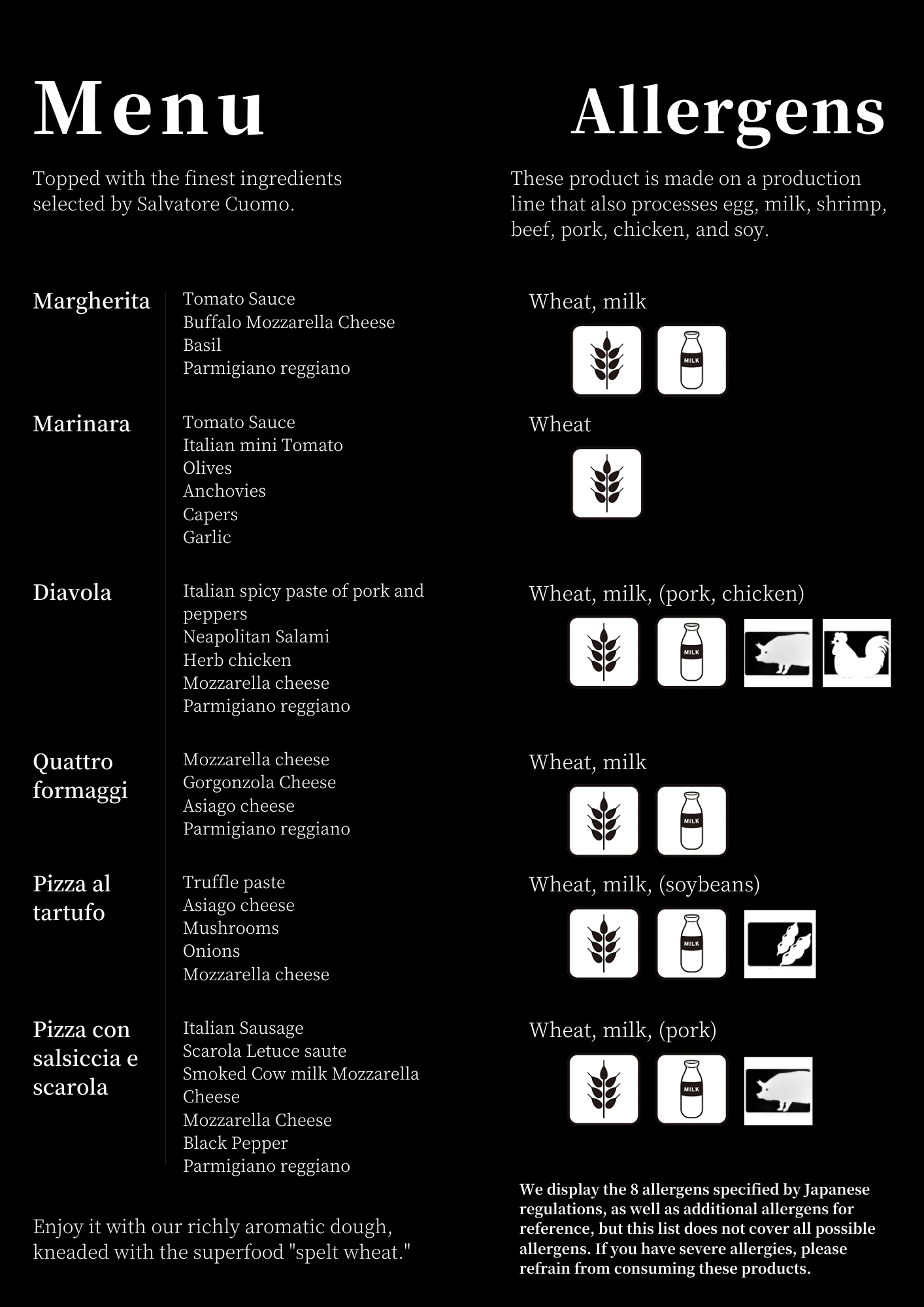 English Menu